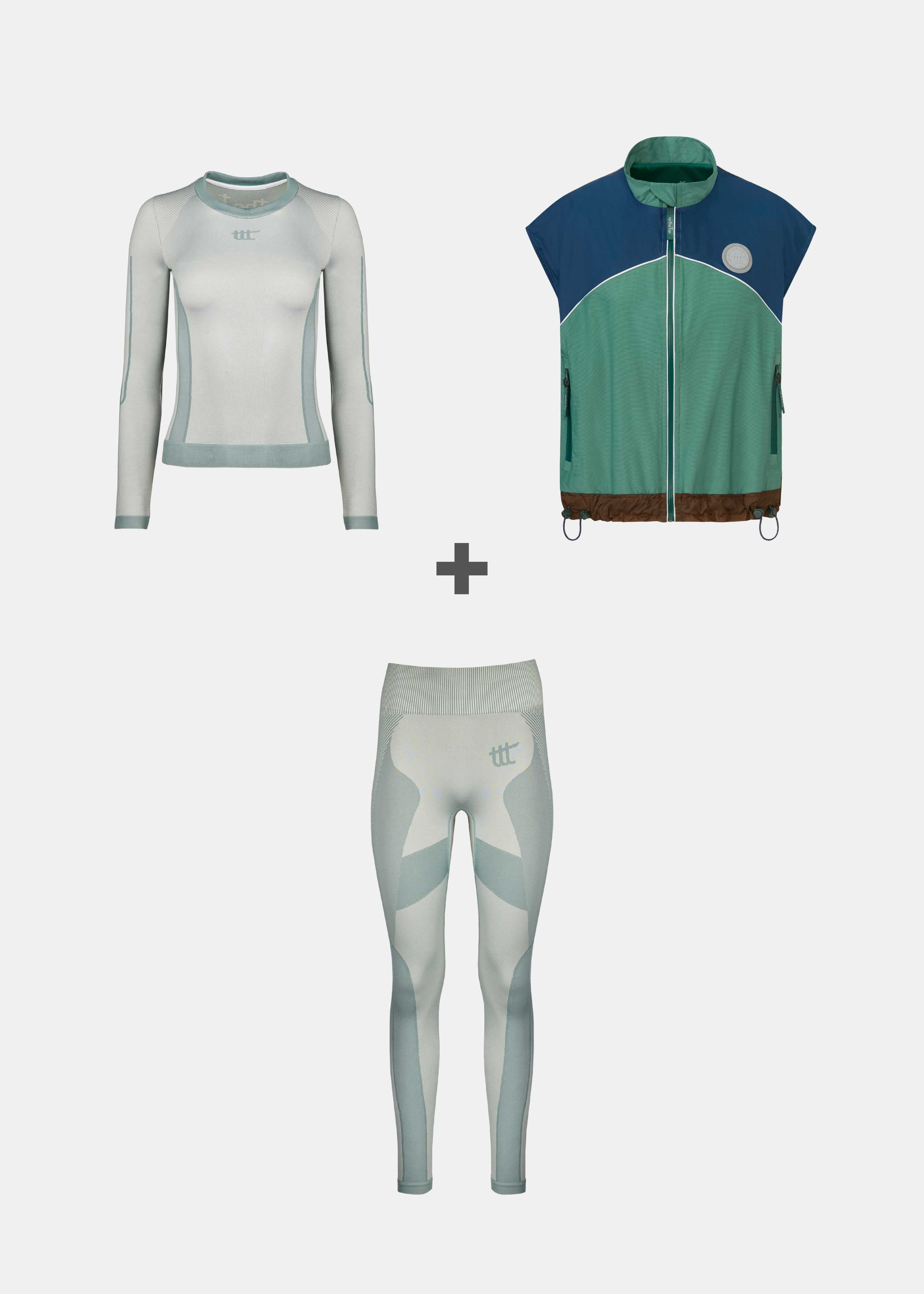 Weste + Langarmshirt + Leggings