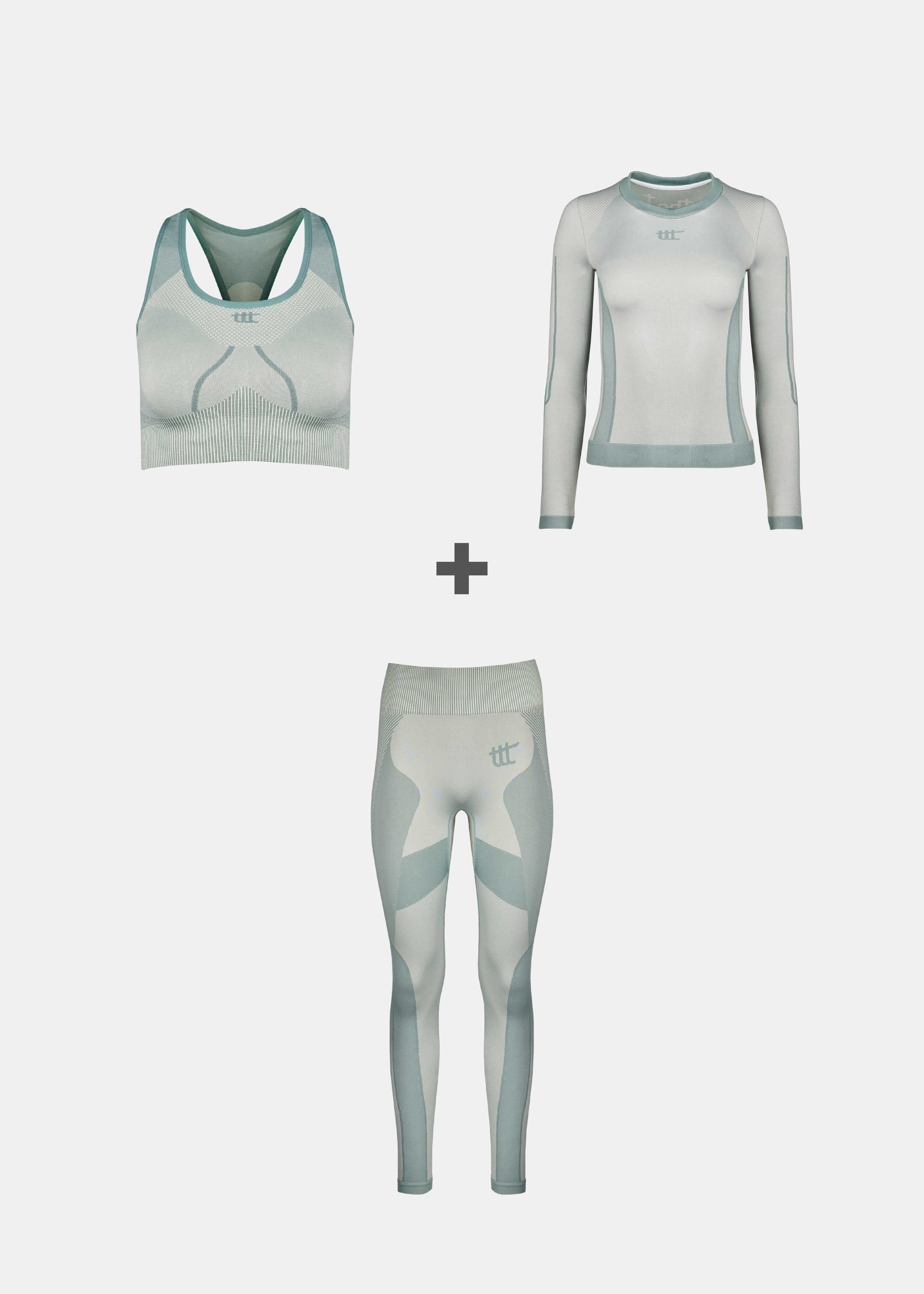 Sport BH + Langarmshirt + Leggings