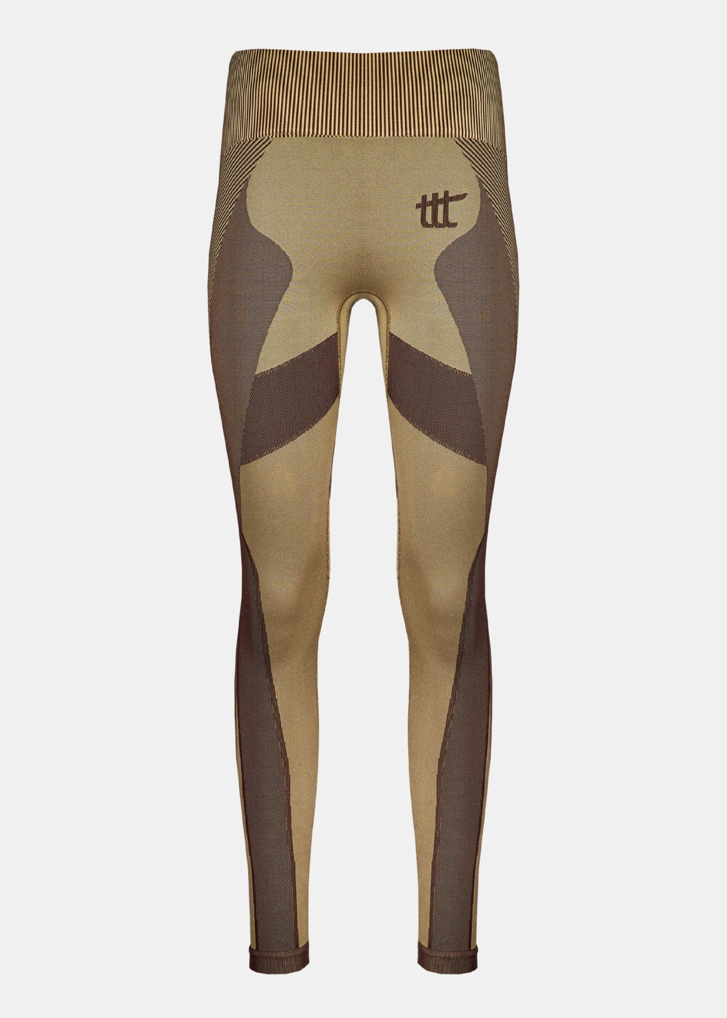 High end leggings in golden brown with comfortable high waistband