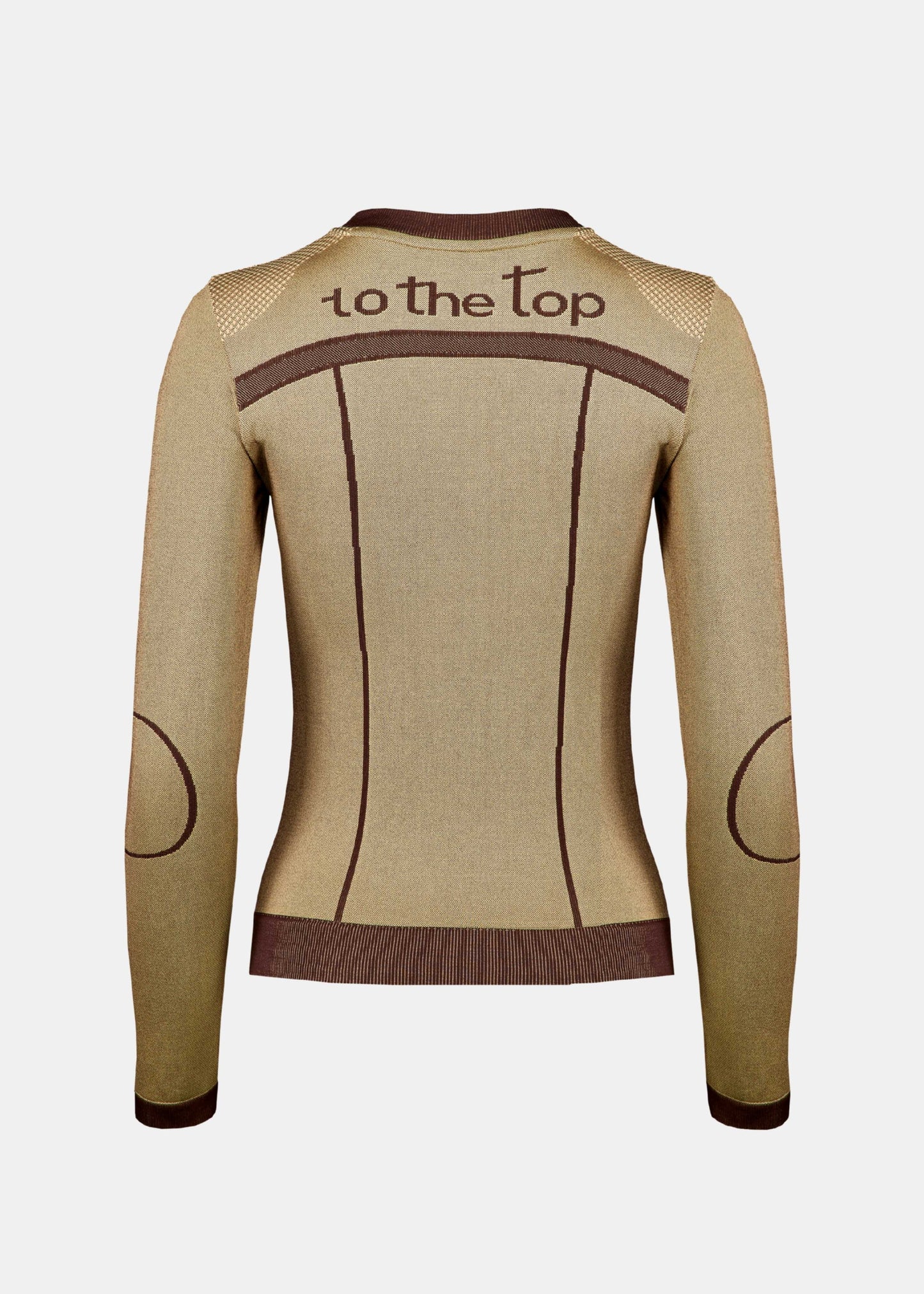 Langarmshirt damen in golden brown with minimalist back design