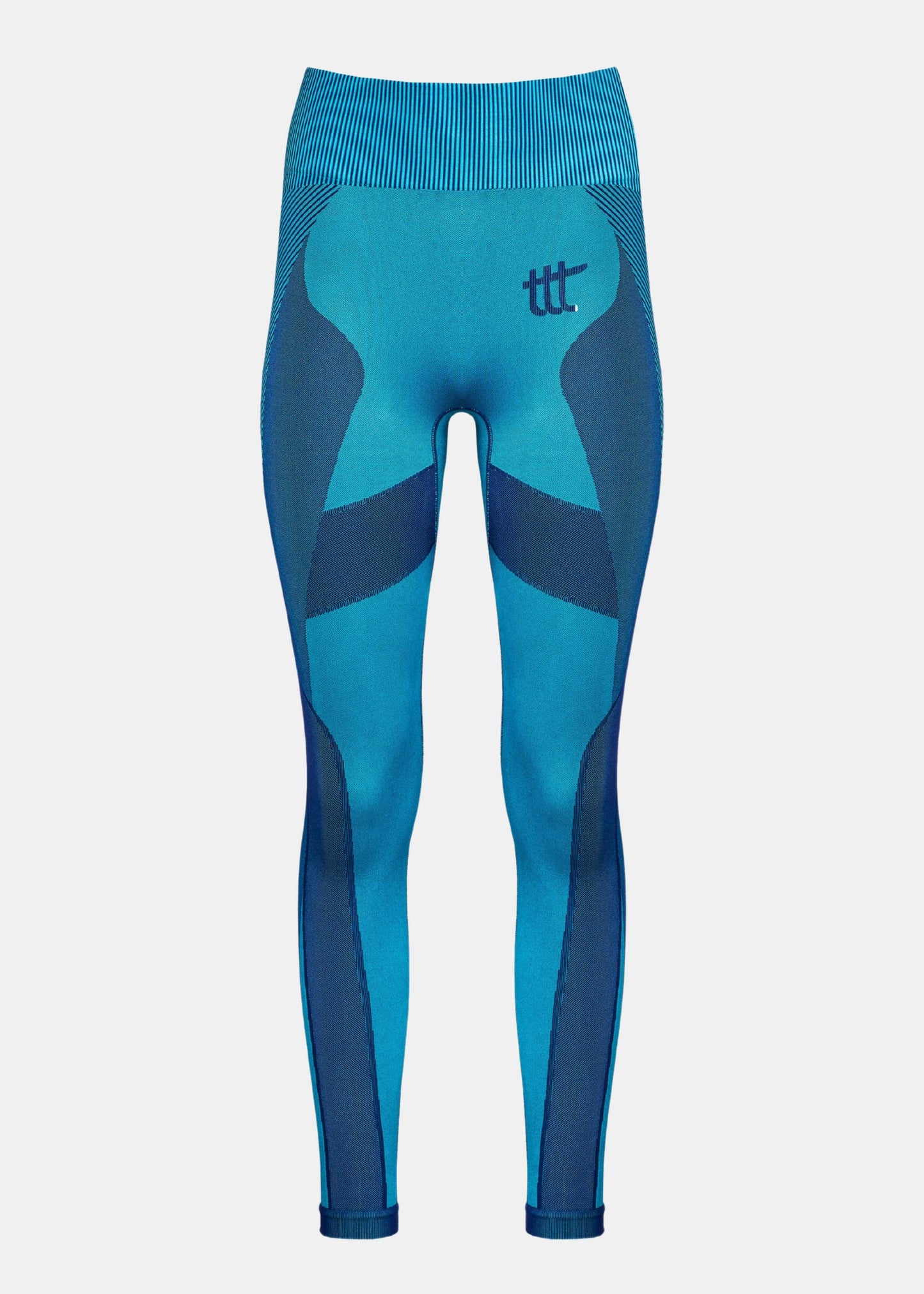 Premium seamless leggings in aqua with second-skin fit