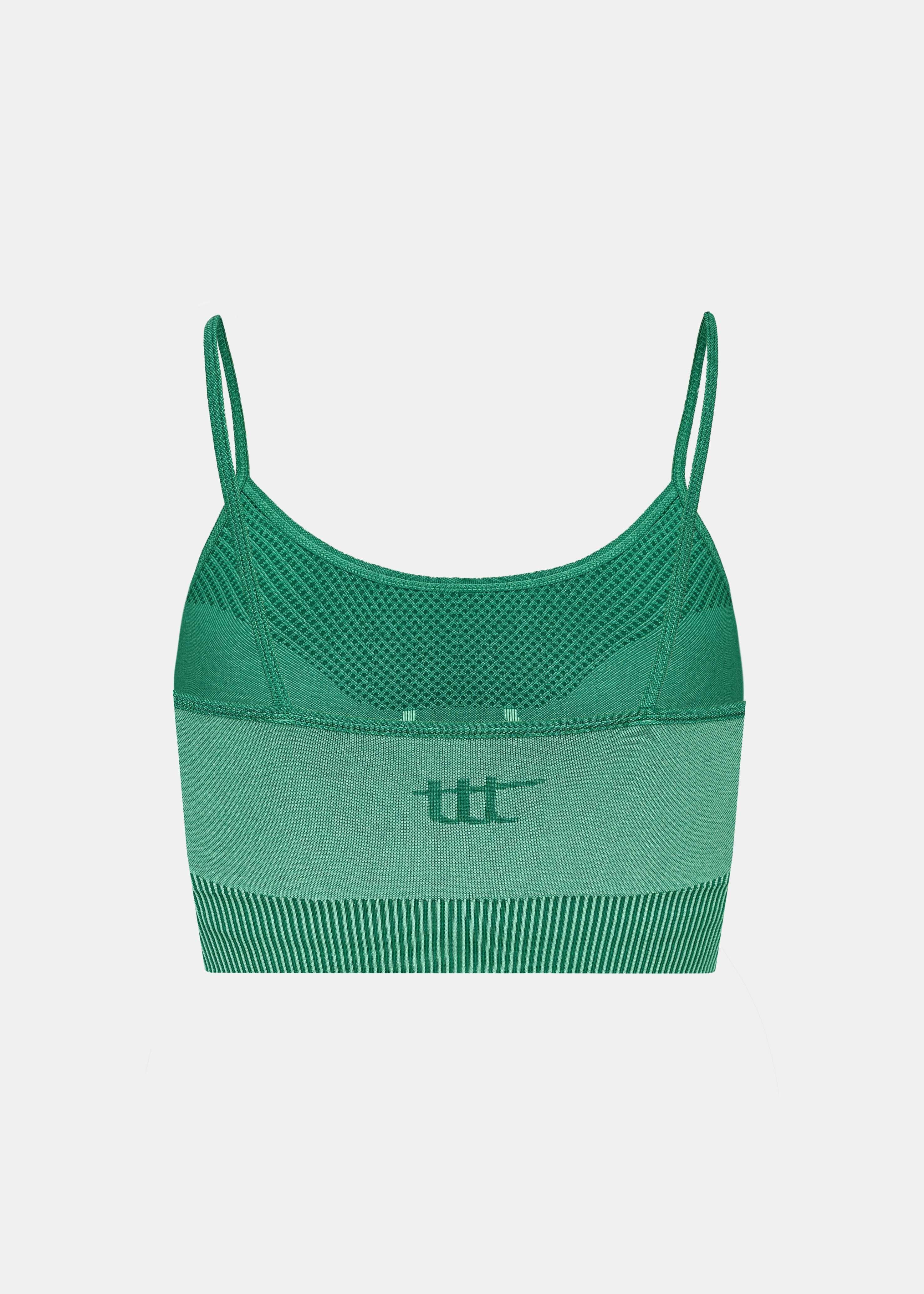 Back view showing thin straps and seamless construction