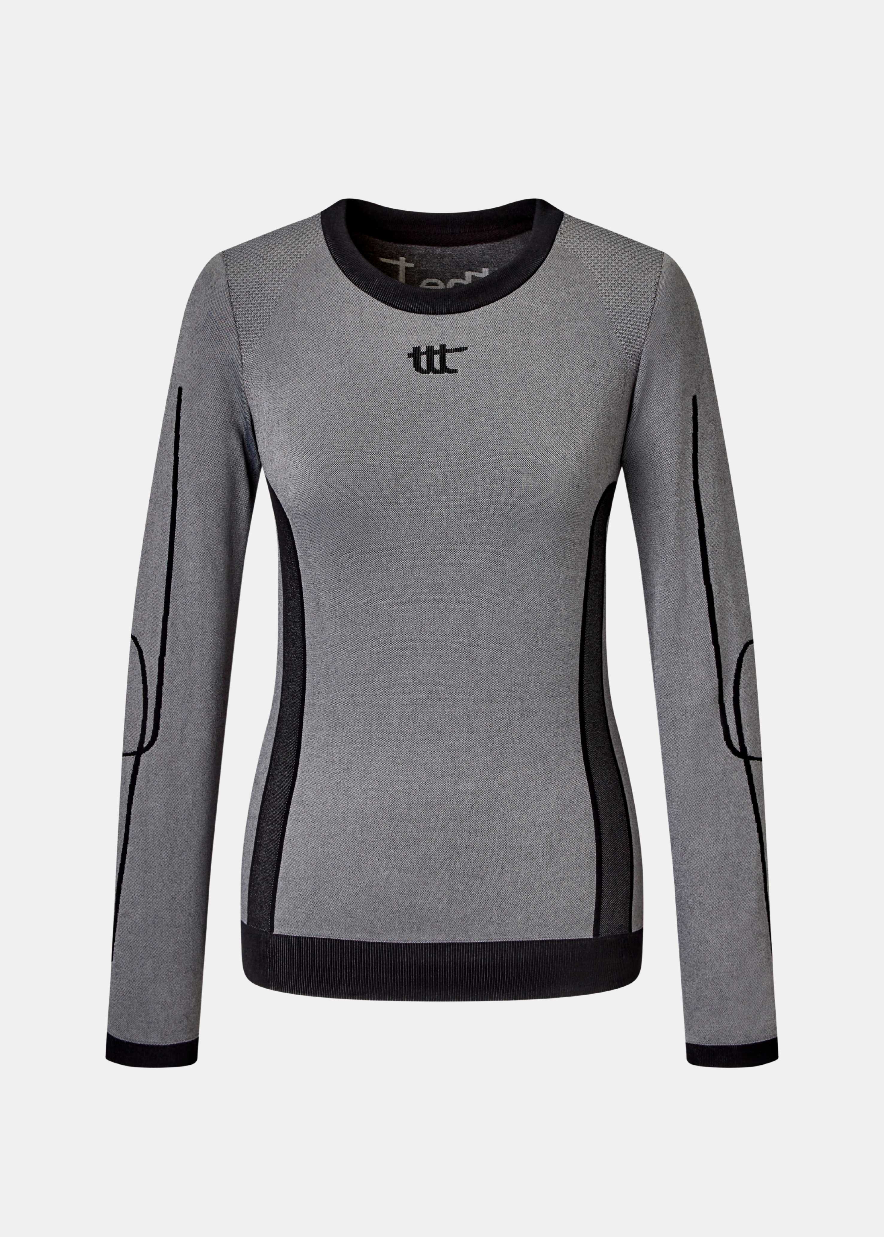 Seamless long sleeve anthracite with clean design and seamless fit