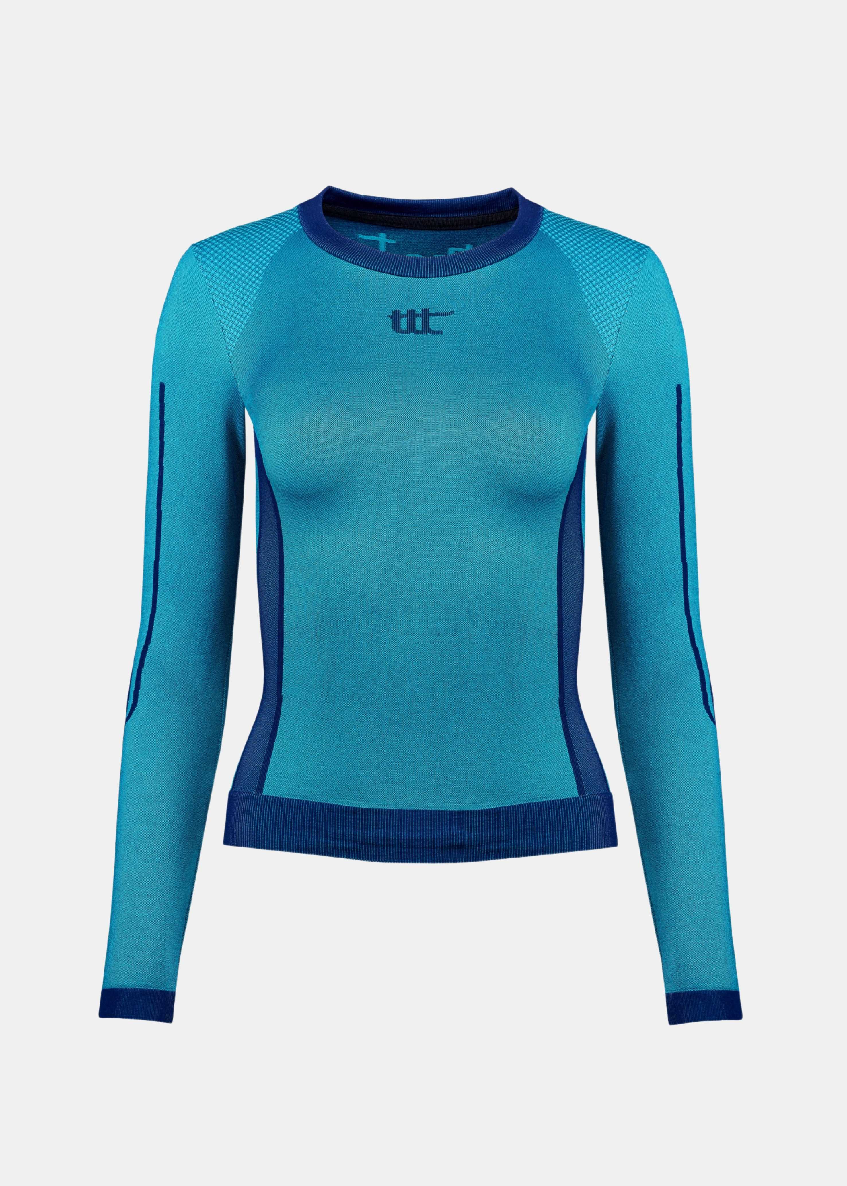 Seamless long sleeve blau with clean design and seamless fit
