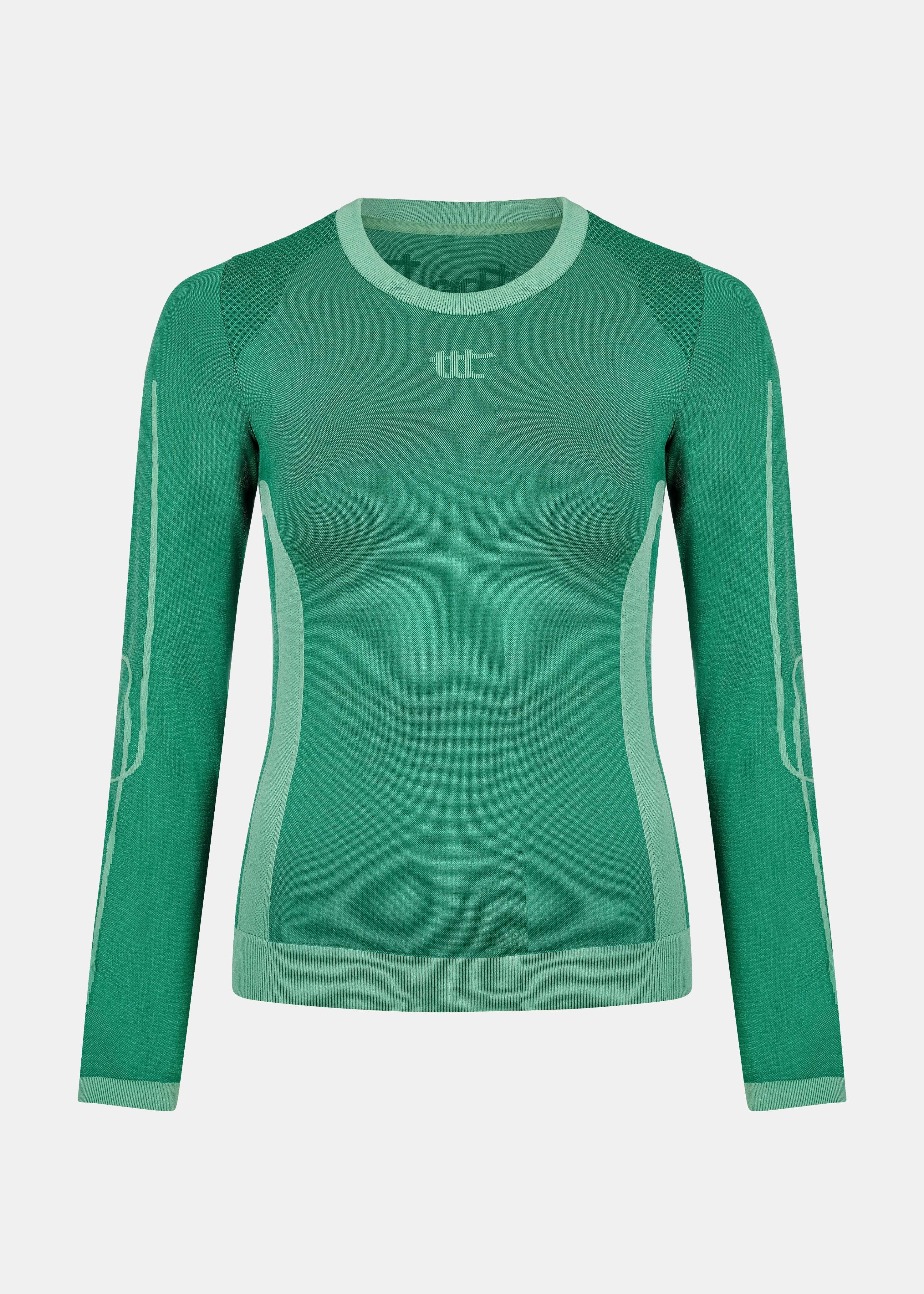 Seamless long sleeve grün with clean design and seamless fit
