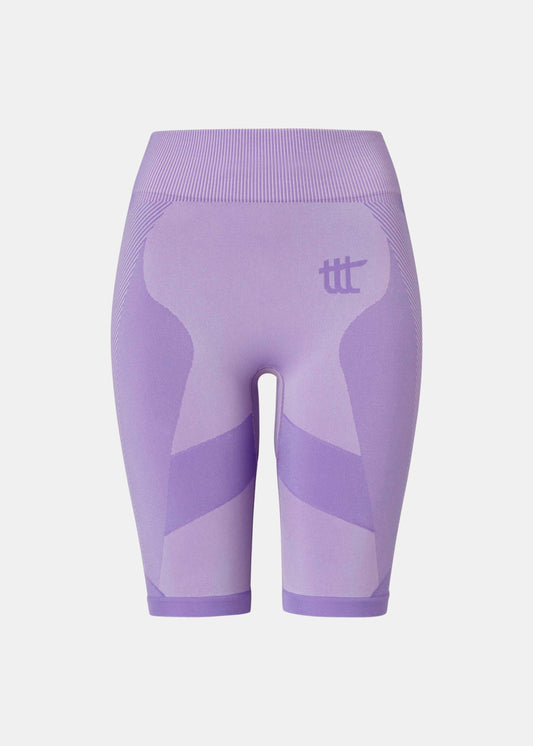 Biker shorts purple with seamless design and tall fit