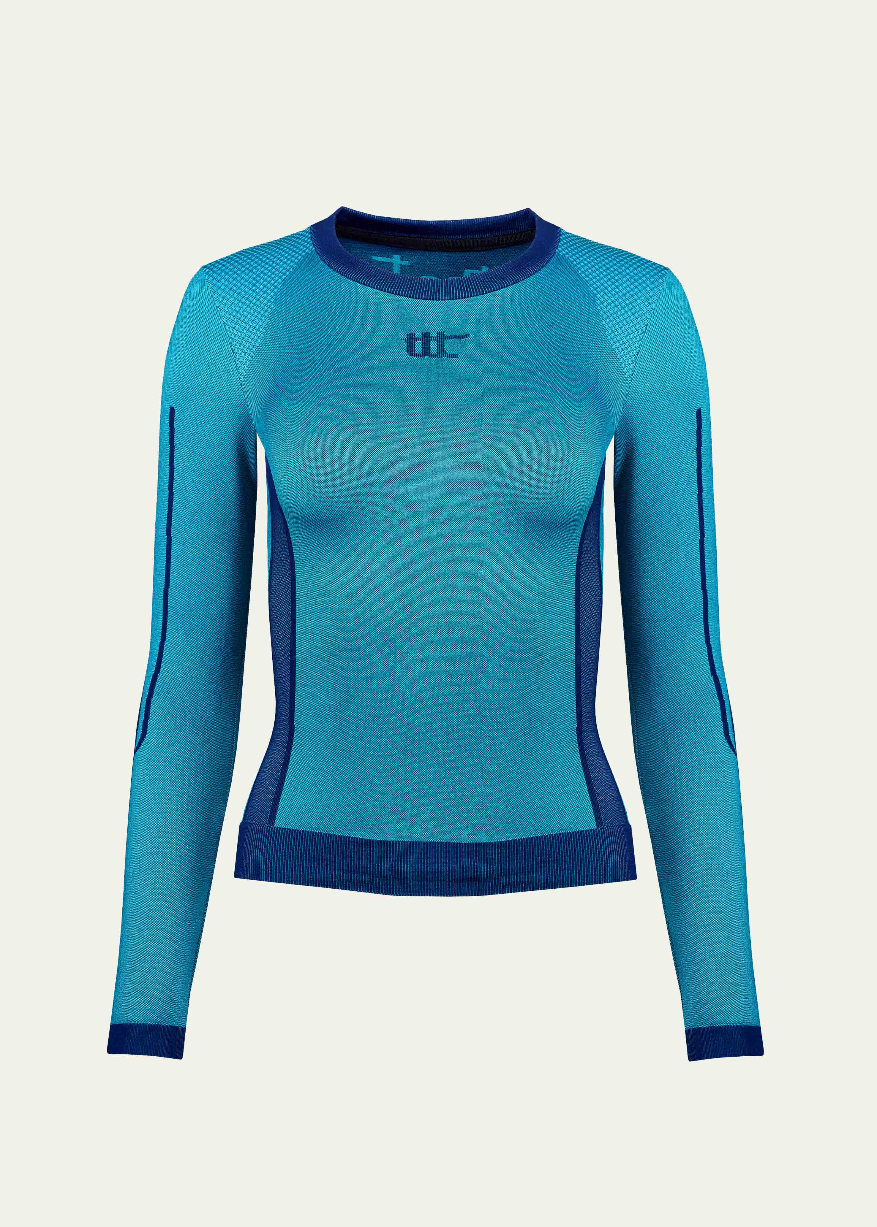 Seamless Shape & Lift Sport Langarmshirt Aqua