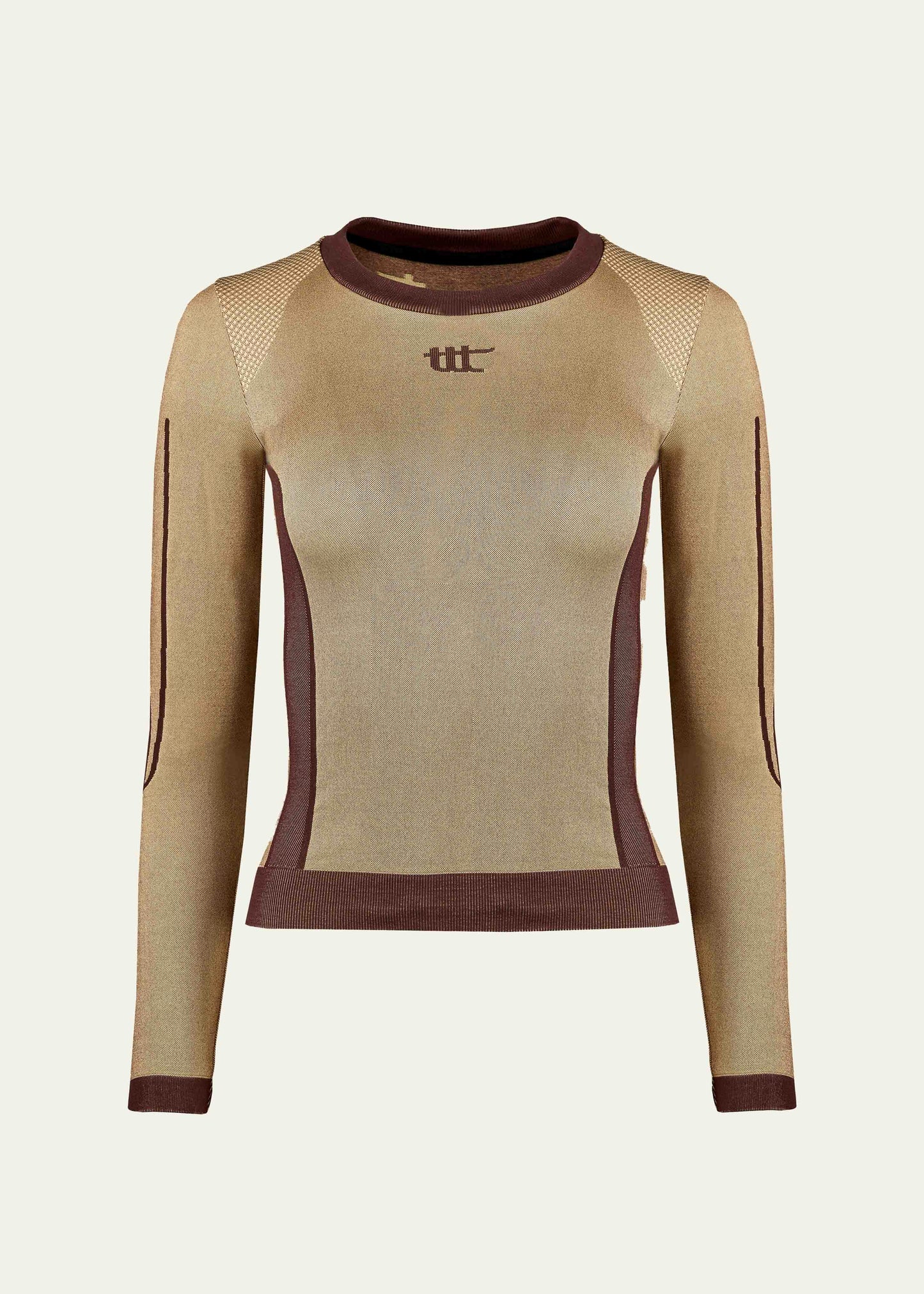 Seamless Shape & Lift Sport Langarmshirt Goldbraun