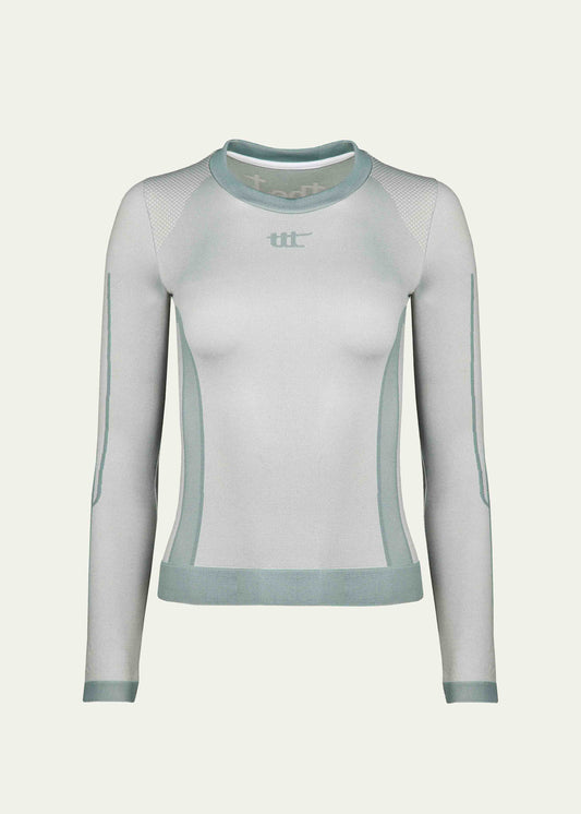 Seamless Shape & Lift Sport Langarmshirt Schieferblau