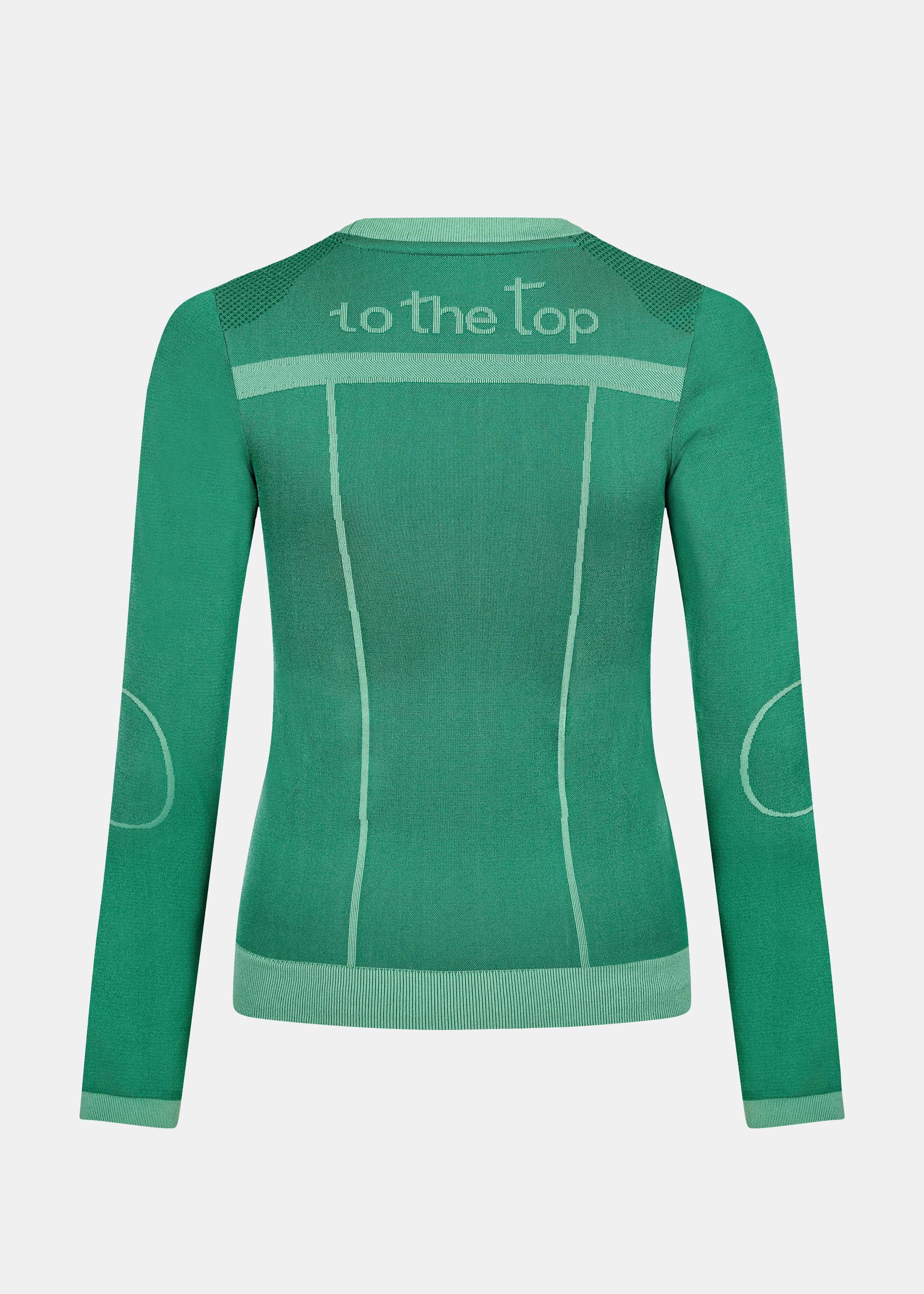 Langarmshirt damen in green with minimalist back design