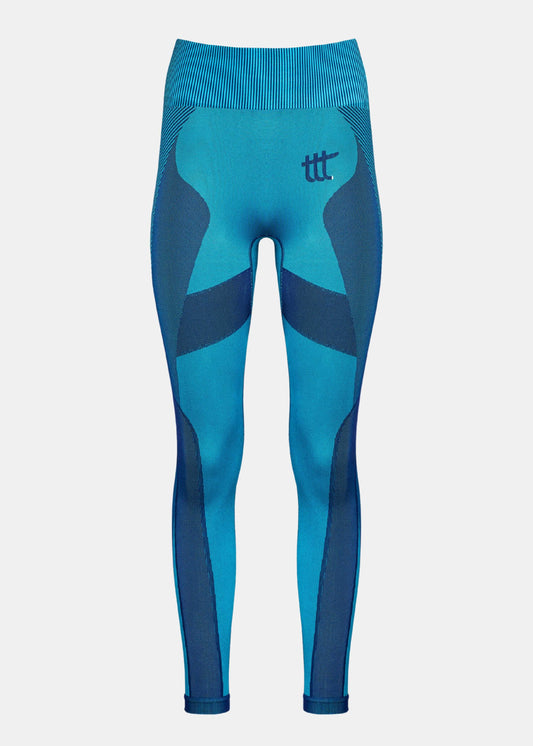 Premium seamless leggings in aqua with second-skin fit