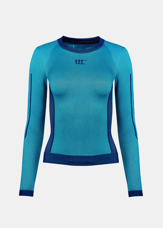 Seamless long sleeve blau with clean design and seamless fit