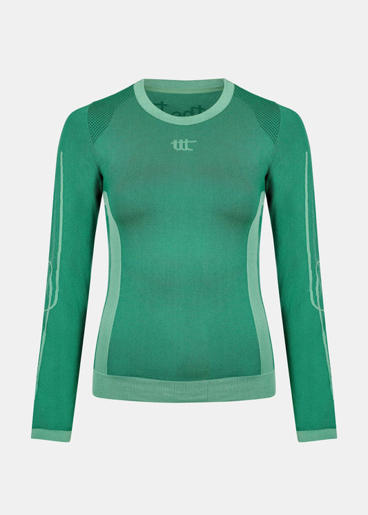 Seamless long sleeve grün with clean design and seamless fit