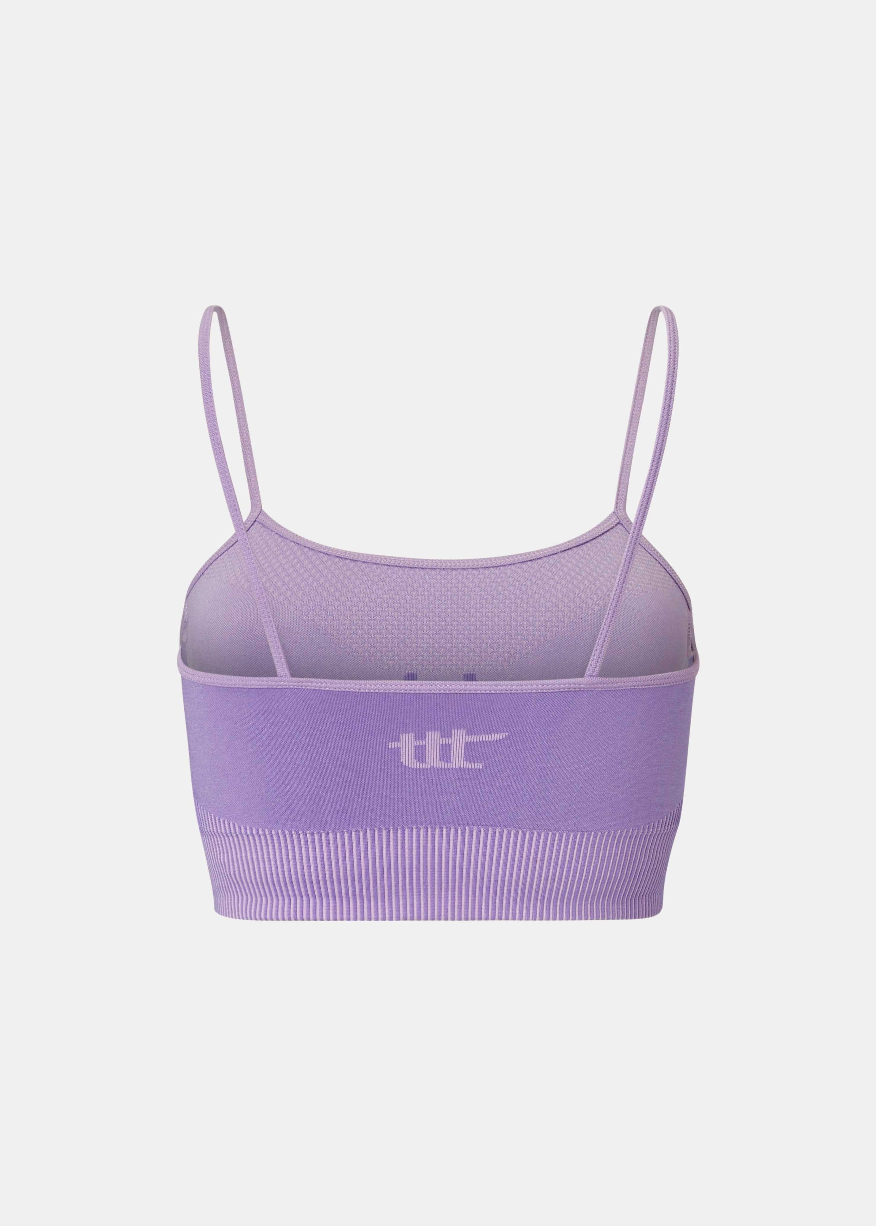 Back view of soft seamless fabric with minimalist finish